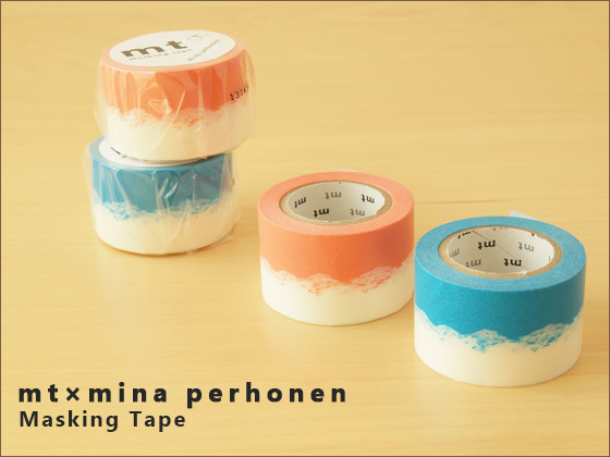 マスキングテープ mt×mina perhonen(ミナ ペルホネン) trip ・ blue/coral-雑貨のお店　セレクト・ペンギン　本店
