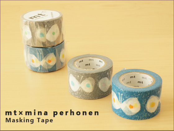 マスキングテープ mt×mina perhonen(ミナ ペルホネン) hana hane ・ gray/blue-雑貨のお店　セレクト・ペンギン　本店